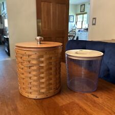 Longaberger 2006  Medium Canister Baskets, Wooden Lid, Protector & Lid picture
