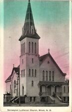 NORWEGIAN LUTHERAN CHURCH picture postcard MINOT NORTH DAKOTA ND c1910 picture