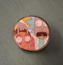 1.7” 4 Part Chrome Rick And Morty Colorful Grinder Tobacco Herb Spice Crusher picture