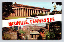 Parthenon Fort Nashborough Greetings from Nashville Tennessee TN Postcard picture
