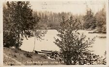 Classic Lake on Neah-Kah-Nie Road Manzanita Oregon RPPC Postcard Pmk 1919 picture