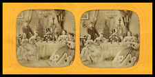 Bourgeois family at table, ca.1870, stereo day/night (French Tissue) wine print picture