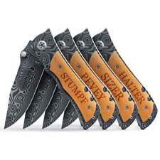 Personalized Engraved Knife For Men set of 4, Pocket Knife For Groomsmen, Engrav picture