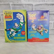 Vintage Toy Story 1 & 2 Valentines Cards Lot Of 2, 32 Cards Each With Stickers  picture