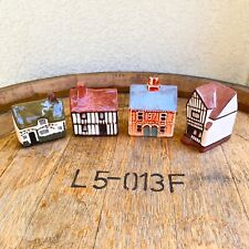 Set Of 4 Vintage Mudlen End Studio Handmade Pottery Houses/Cottages Lot picture