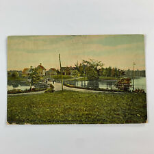 Postcard Maine Gardiner ME Lake Cobbosseecontee Bridge Outlet 1912 Posted picture