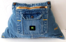 JOHN DEERE Tractor Pillow Recycled Blue Jeans Fathers Day Dad Fabulous OOAK picture