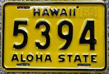 1969 Yellow Hawaii Aloha State Authentic Motorcycle License Plate Mint #5394 picture