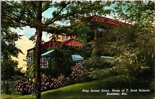 Linen Postcard Atop Sunset Drive, Home of T. Scott Roberts in Anniston, Alabama picture