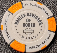 HD OF KOREA ~ BUSAN, KOREA ~ (Gray/Orange) International Harley Poker Chip picture