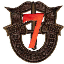 7th Special Forces Group Crest OD Green Red 7 Patch picture
