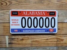 Alabama Expired 2018 European Sample Veteran License plate 000000 picture