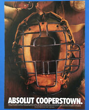 1997 MLB Absolut Cooperstown Baseball Catcher’s Mask Vodka Ad picture