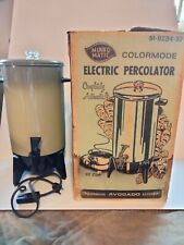 Vintage Mirro Matic Colormode Electric Percolator 22 Cup Avocado W/Box Works picture