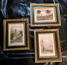 Vintage Andrew Kolb And Son Ltd 3 Piece Set European Cities Prints Framed Convex picture
