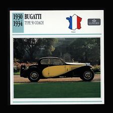 1930-1934 Bugatti Type 50 Coach  ATLAS EDITION Classic Car Info Spec Card picture