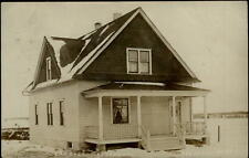 RPPC Prescott Michigan Baptist Parsonage winter snow 1909 real photo postcard picture