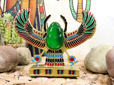 Egyptian Beautiful Winged Scarab Amulet Ankh Symbol of Rebirth Figurine Statue picture