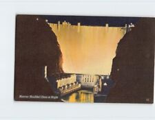 Postcard Hoover (Boulder) Dam at Night Nevada-Arizona USA picture