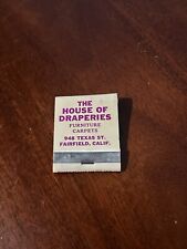 Vintage Matchbook The House of Draperies Furniture Fairfield California USED  picture