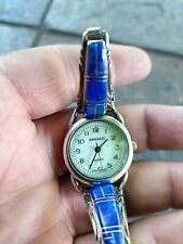 Native American Navajo Inlay Lapis Lazuli Sterling Silver Watch picture