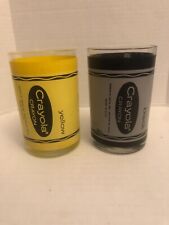 Vintage Crayola Crayon Drinking Glasses - Set of 2 - Yellow & Black picture