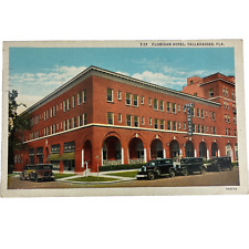 Tallahassee Floridan Hotel 1941 Posted American Art Colored Asheville Postcard picture