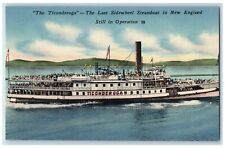 c1940 The Ticonderoga Last Sidewheel Steamboat New England Operation Postcard picture