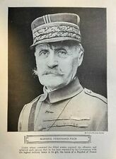 1918 Vintage Magazine Illustration French Marshal Ferdinand Foch picture