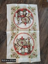 Vintage Linen Dish Towel Italian Theme/Tomato/Olive Oil/ Garlic/Bread Design picture
