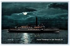 c1910's Steamer Ticonderoga Lake Moonlight Passenger Ship Champlain NY Postcard picture