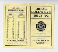 Bird's Bull's Eye Belting -  Boston, Massachusetts - EARLY  Pamphlet picture