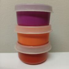 NEW Tupperware Smidgets 1 oz Mini Liquid Tight Bowls Set of 3 / 1-Vtg picture