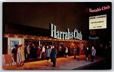 Gambling~Reno Nevada~Harrahs Club Show Lounge At Night~Vintage Postcard picture