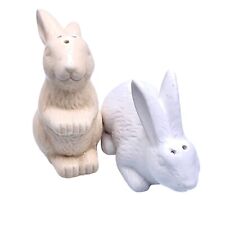 Ceramic Bunny Rabbit Salt & Pepper Shakers White Easter Novelty Cute Tablewear picture