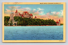 c1946 Linen Postcard Thousand Islands NY New York Boldt Castle picture