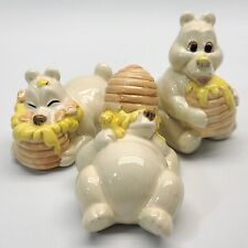 ⭐️ Vintage 3pc Quon Quon Anthropomorphic Bears In Honey and Bees - Made In Japan picture