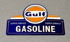VINTAGE 12” GULF PORCELAIN SIGN CAR GAS OIL TRUCK picture