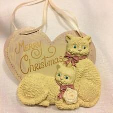 Kurt S. Adler Christmas Ornament Painted Wood Heart Resin Cats 3.5