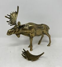 Vintage Brass Bull Moose Figurine 7