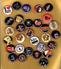 ROCK AND ROLL LOGO  26 ASSORTED   1.25” Button Set  LOT Of  26  Pins  Pinbacks picture