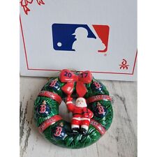 Danbury Mint Red Sox Boston 2017 Santa Claus wreath ornament Xmas picture