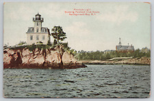 Pomham Lighthouse Club House Narragansett Bay Rhode Island 1911 Postcard Posted picture