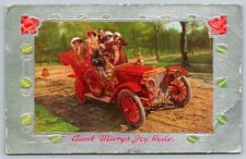 Postcard Antique 1911 Funny Friendship Aunt Mary's Joy Ride Car A18 picture