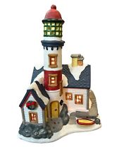 ST NICHOLAS SQUARE Porcelain Village Town Holiday Lighted  LIGHTHOUSE 1998 picture