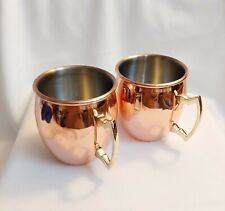 Set of 2, HAMMERED COPPER Moscow Mule MUGs, 2 ounce, PRE-OWNED picture