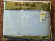 Vintage Springmaid Wondercale No-Iron Peracle Lte Blue Long Twin Fitted 39