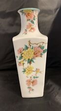 Large Vintage Kaiser W German Porcelain Vase White Pink Yellow Flowers 15.5