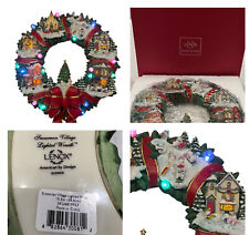 Lenox Snowman Village Lighted Wreath In Box Traditional Christmas Decor Houses picture
