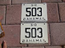 Bahamas S - D  license plate  pair #  503 picture